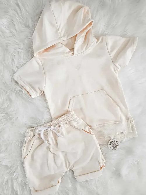 2 PC Set - Spring Summer Short Set - Cream/Butter
