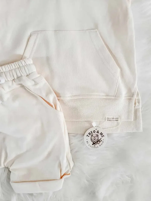 2 PC Set - Spring Summer Short Set - Cream/Butter