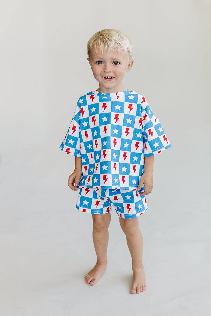 4th of July Kids' Shorts Set | Checks & Stars