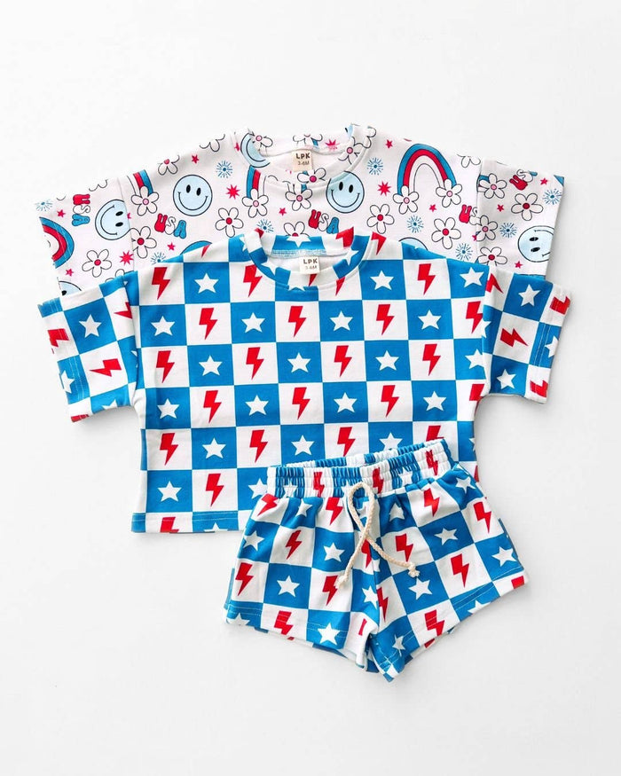 4th of July Kids' Shorts Set | Checks & Stars