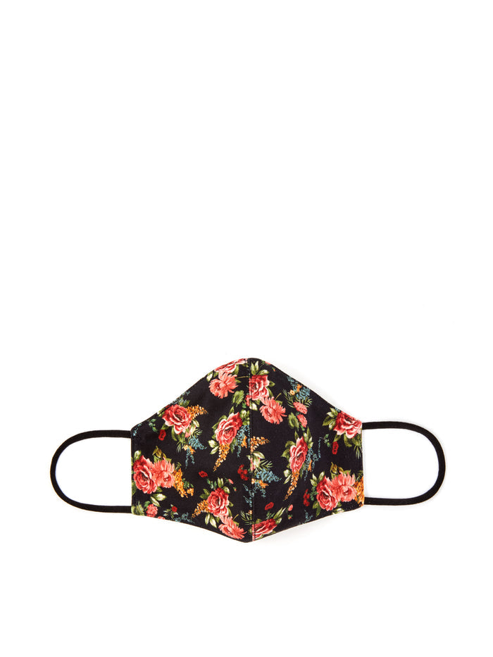 ABBI STRUCTURED FACE MASK - FLORAL EXPRESS SM BLACK