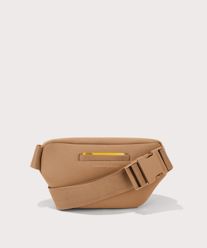 Dagne Dover Ace Fanny Pack in  camel  seen from the back