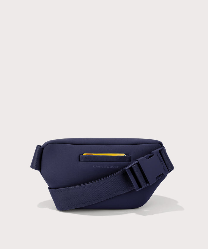 Dagne Dover Ace Fanny Pack in  dark blue  seen from the back