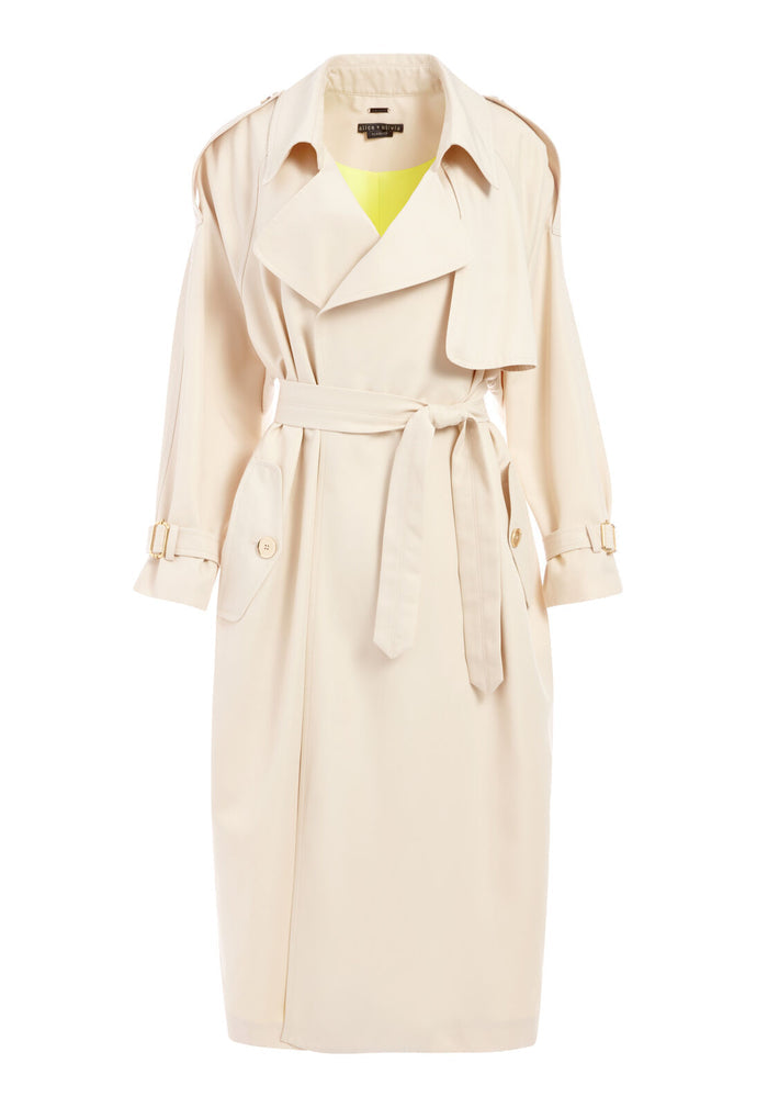 ADRIEN LONG TRENCH COAT - TAUPE