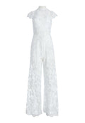 ALAINA BEADED MOCK NECK JUMPSUIT - WHITE