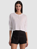 ALAINA CROPPED HENLEY - SOFT WHITE