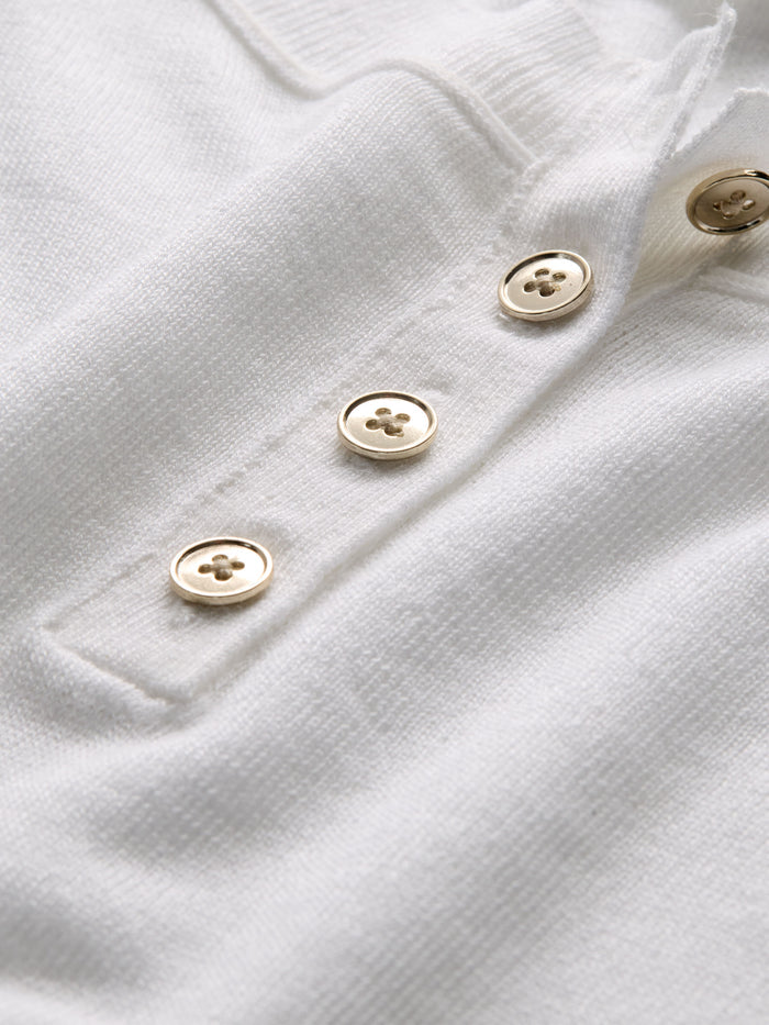 ALAINA CROPPED HENLEY - SOFT WHITE