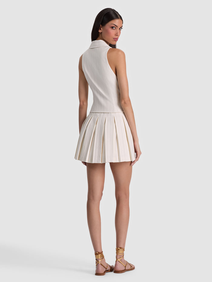 ALICIA MINI DRESS - OFF WHITE/BLACK
