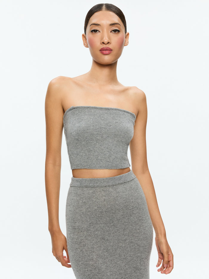 ALISON KNIT TOP - MEDIUM HEATHER GREY