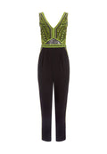 ALMA NEON SEQUIN JUMPSUIT - BLACK/NEON YELLOW