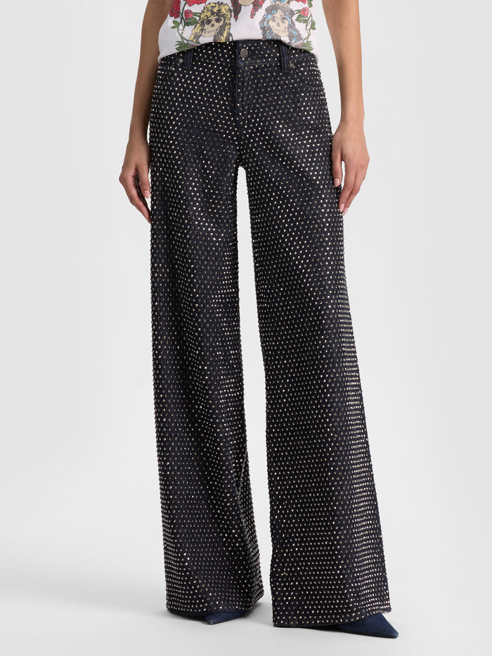 AMAZING EMBELLISHED JEAN - DARK RINSE/HEMATITE