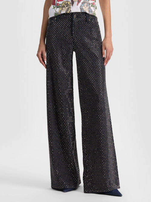 AMAZING EMBELLISHED JEAN - DARK RINSE/HEMATITE