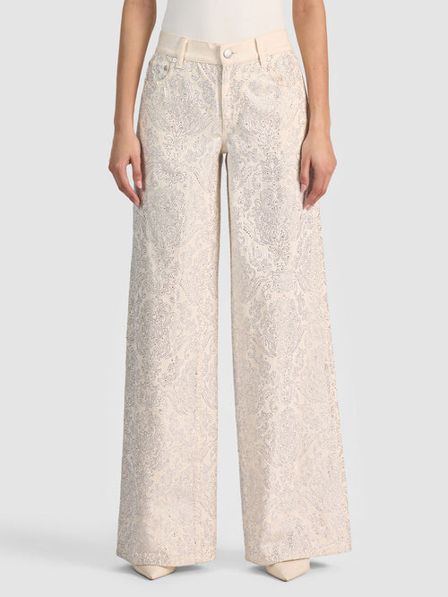 AMAZING EMBELLISHED JEAN - OFF WHITE/MULTI