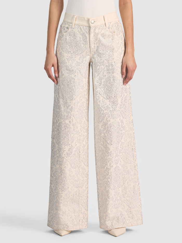 AMAZING EMBELLISHED JEAN - OFF WHITE/MULTI