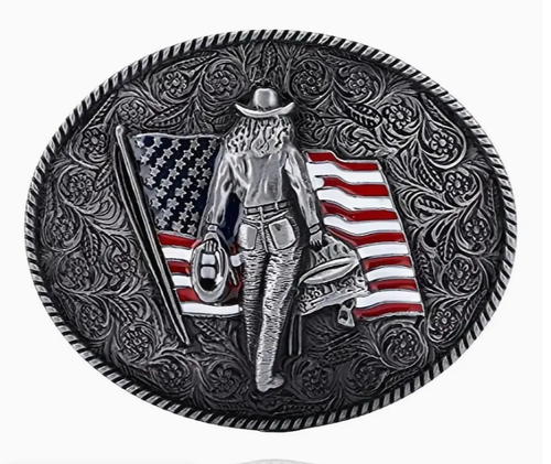American Cowgirl Up Belt Buckle 1818