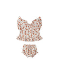 Americana Floral Butterfly Top & Bloomer Set