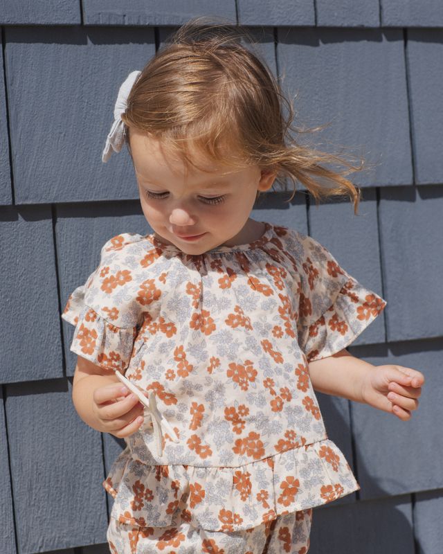 Americana Floral Butterfly Top & Bloomer Set
