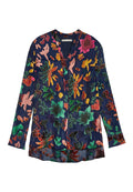 AMOS MOCK NK SIDE SLIT TUNIC - PRISMA FLORAL SAPPHIRE