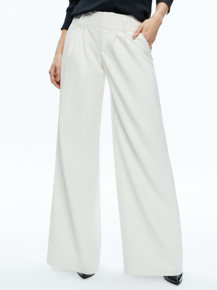 ANDERS VEGAN LEATHER LOW RISE PANT - OFF WHITE