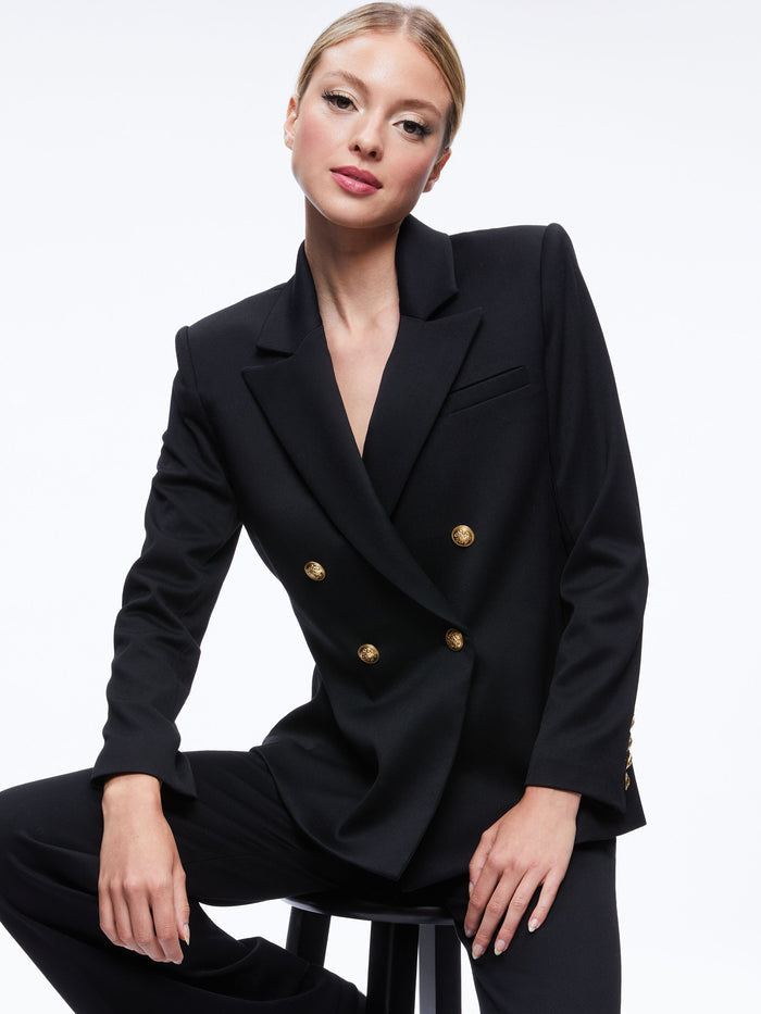 ANTHONY DOUBLE BREASTED BLAZER - BLACK