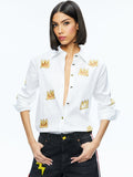 A+O X BASQUIAT FINELY EMBELLISHED BUTTON DOWN - OFF WHITE MULTI