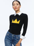 A+O X BASQUIAT PORLA COLLARED SWEATER - BLACK