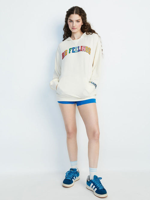 A+O X BIG FEELINGS ATHENA OVERSIZED HOODIE - SERENE CREAM