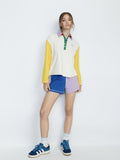 A+O X BIG FEELINGS HAVEN POLO PJ SET - SERENE CREAM/CALMING LAVENDER