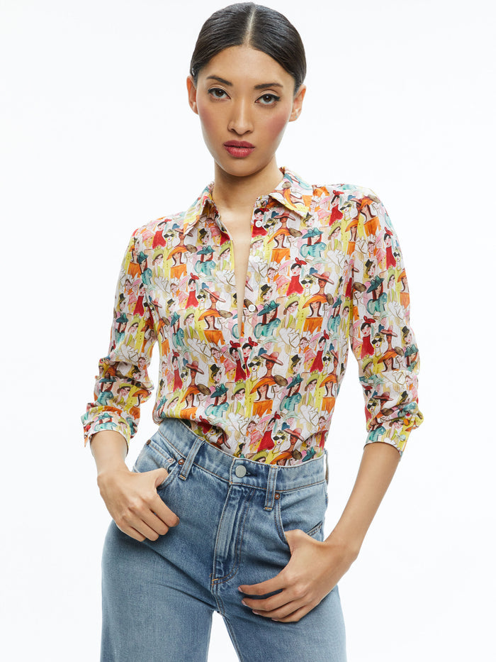 A+O X BLAIR Z WILLA PLACKET TOP - BLAIR Z LADIES