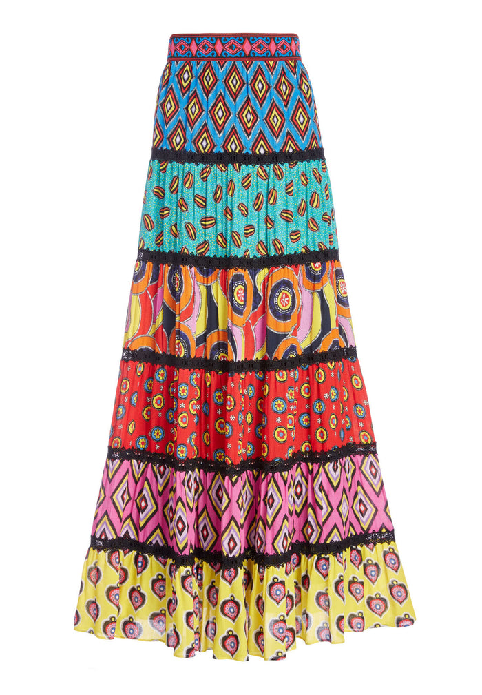 AO X CARLA KRANENDONK LESA SKIRT - DIAMOND-IMPERIAL BLUE/COMBO