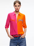 A+O X DEBORAH KASS WILLA PLACKET TOP - SWEET THING