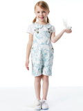 A+O x DOTTY DUNGAREES OVERALL SHORTS - ANTIQUE BUTTERFLY OFF WHITE