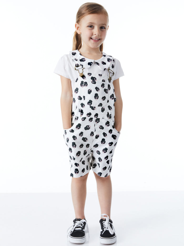 A+O x DOTTY DUNGAREES OVERALL SHORTS - STACE FACE