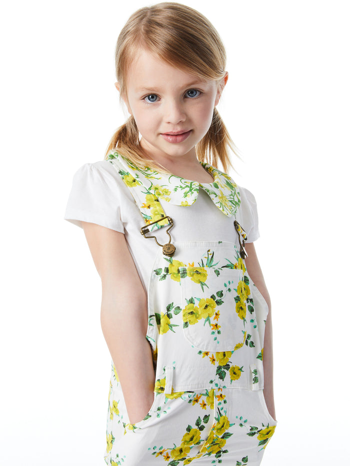A+O x DOTTY DUNGAREES PETER PAN COLLAR TOP - DRIFTING BY FLORAL OFF WHITE