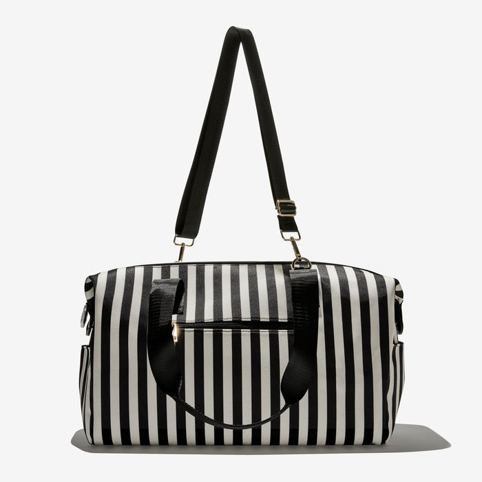 A+O X FABFITFUN DUFFLE BAG - POSITANO STRIPE SM BLACK