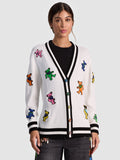 A+O X GRATEFUL DEAD BRADFORD CARDIGAN - SOFT WHITE MULTI