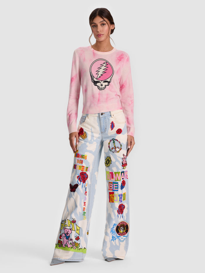 A+O X GRATEFUL DEAD CAROLEE PULLOVER - STATIC TIE DYE PINK