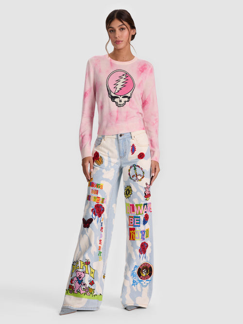 A+O X GRATEFUL DEAD CAROLEE PULLOVER - STATIC TIE DYE PINK