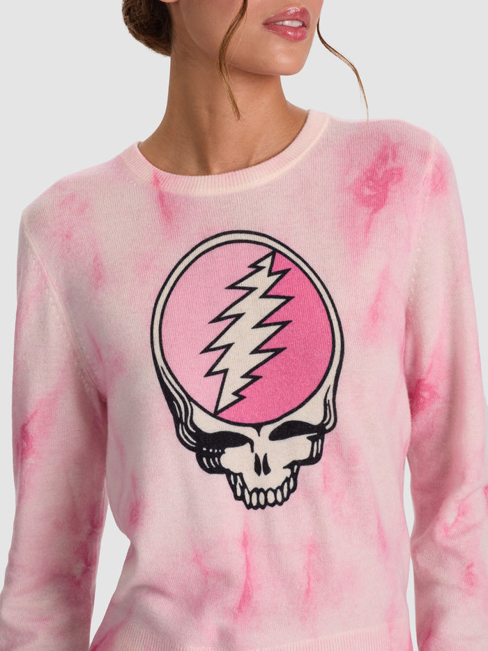 A+O X GRATEFUL DEAD CAROLEE PULLOVER - STATIC TIE DYE PINK