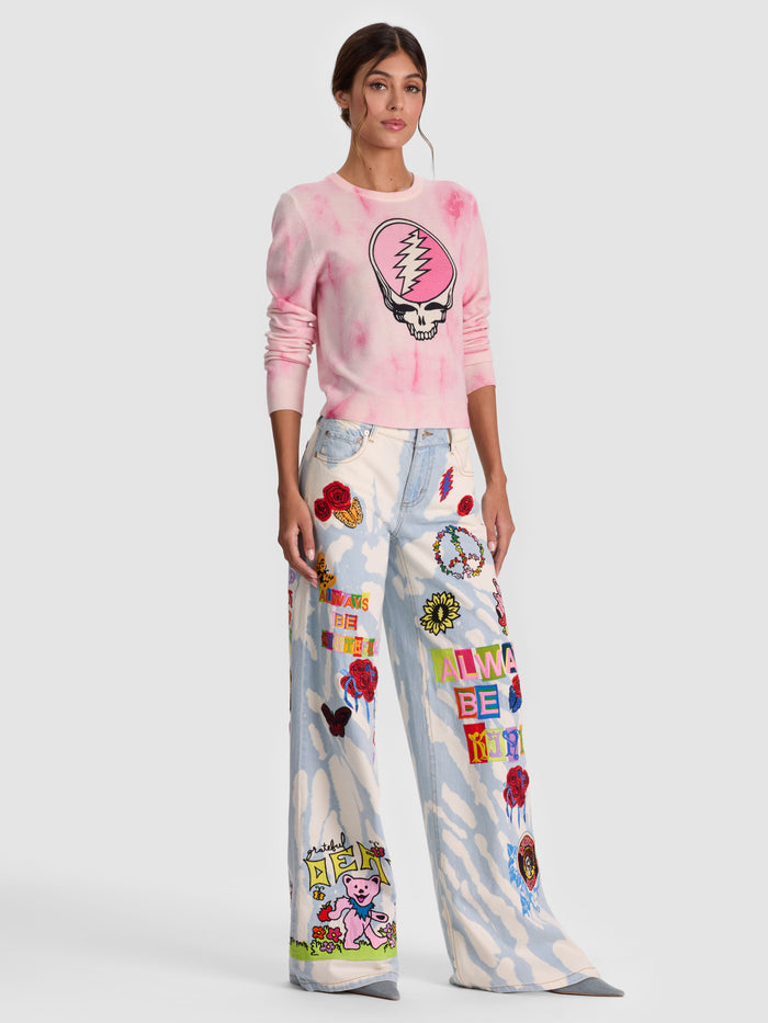 A+O X GRATEFUL DEAD CAROLEE PULLOVER - STATIC TIE DYE PINK