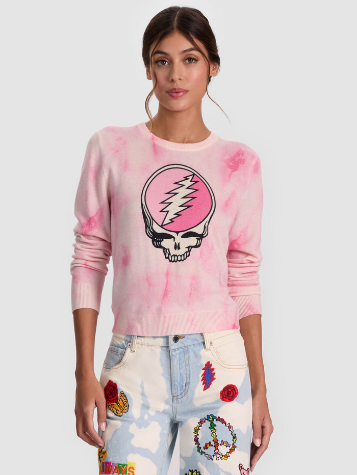 A+O X GRATEFUL DEAD CAROLEE PULLOVER - STATIC TIE DYE PINK