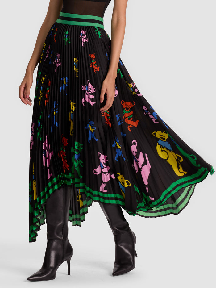 A+O X GRATEFUL DEAD KATZ MAXI SKIRT - GRATEFUL BEARS BLACK