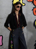 A+O X GRATEFUL DEAD WILLA BLOUSE - BLACK/MULTI