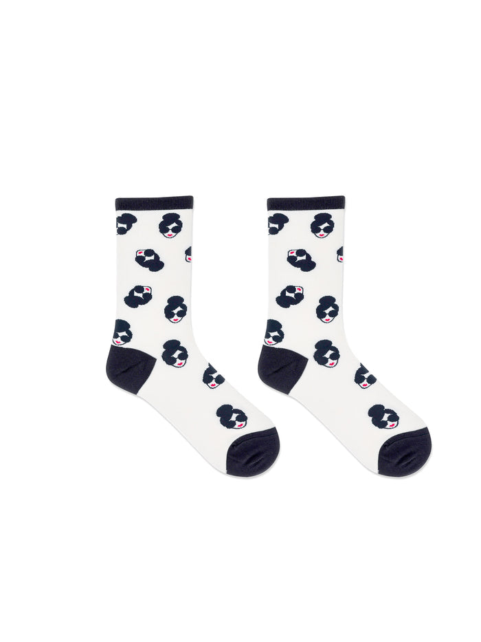 A+O X HOTSOX CREW SOCKS - BLACK/WHITE