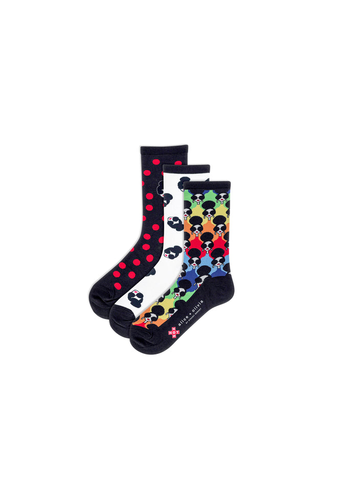 A+O X HOTSOX CREW SOCKS - BLACK/WHITE