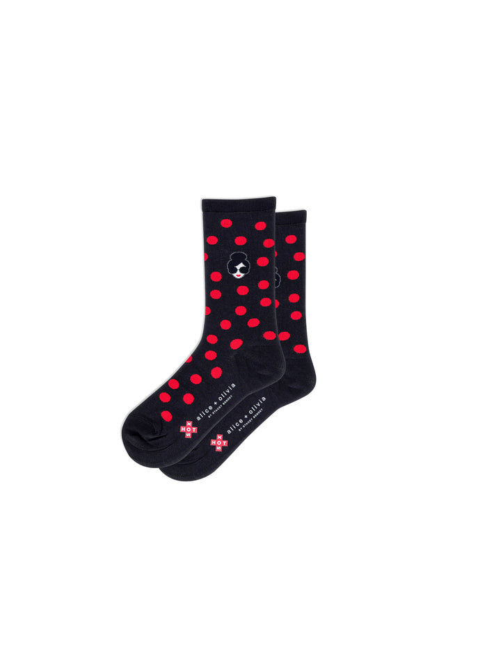 A+O X HOTSOX CREW SOCKS - BLACK / RED