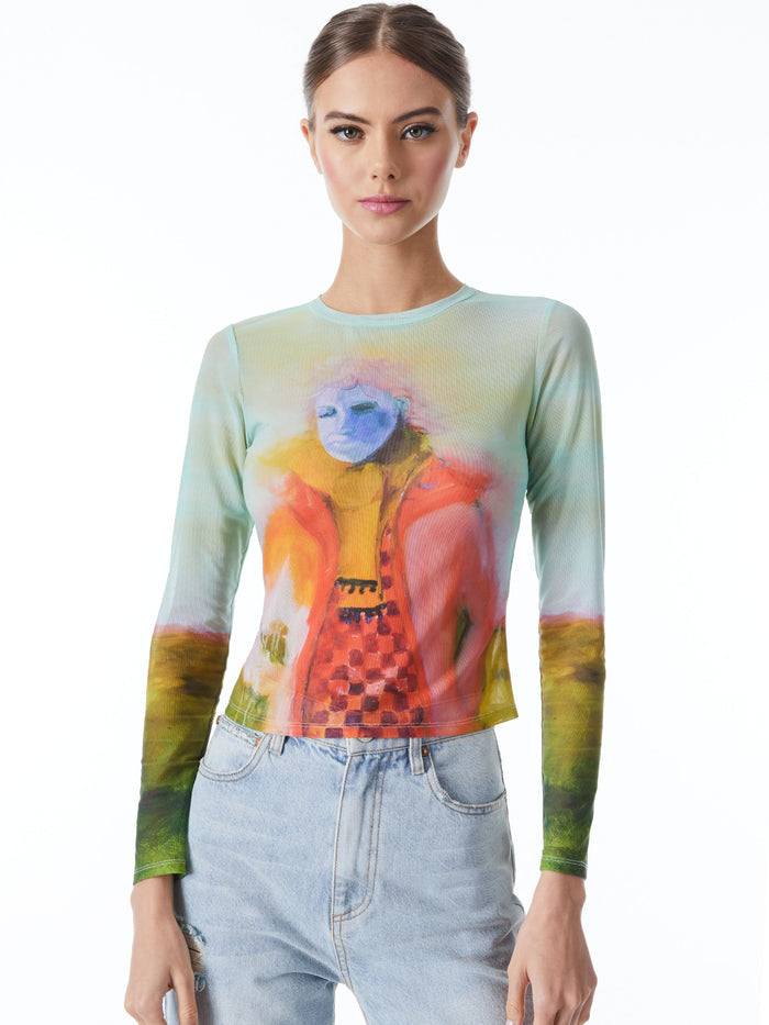 A+O X KIDSUPER DELAINA LONG SLEEVE CROP TOP - COLMS PAINTING