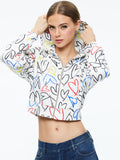 A+O X LELE PONS HEARTS BARRON CROPPED HOODIE - LELE LOVE