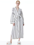 A+O X MASONGREY KAIA KIMONO ROBE - WHITE/BLACK