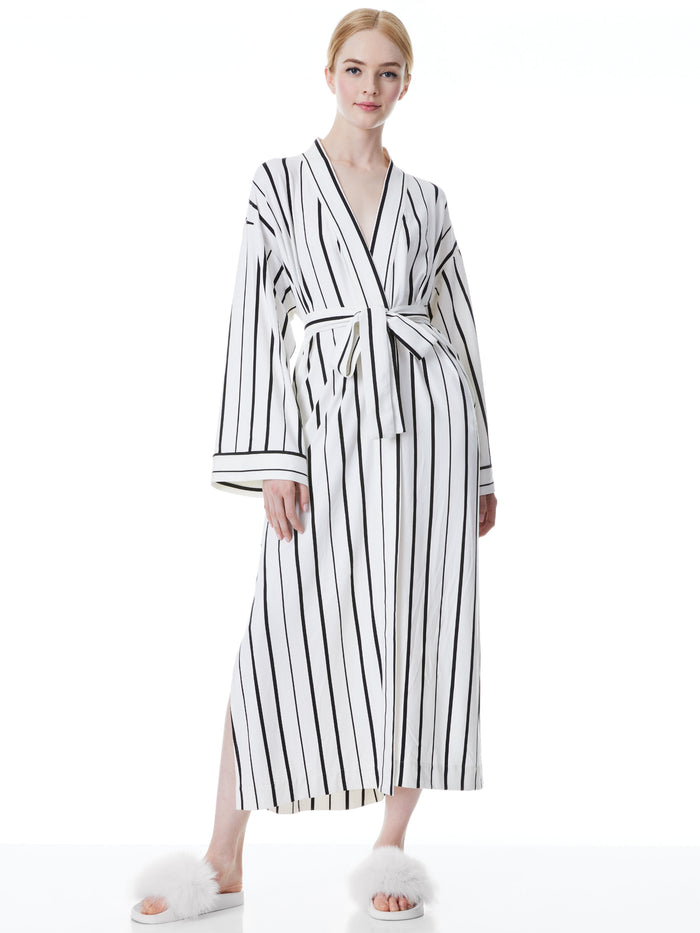 A+O X MASONGREY KAIA KIMONO ROBE - WHITE/BLACK
